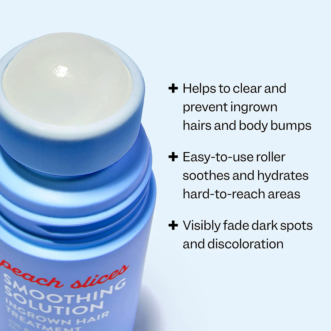 Peach Slices Smoothing Solution Ingrown Hair Treatment Roll-On 50ml — BHA, AHA, PHA, Niacinamide, Cica