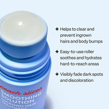 Peach Slices Smoothing Solution Ingrown Hair Treatment Roll-On 50ml — BHA, AHA, PHA, Niacinamide, Cica
