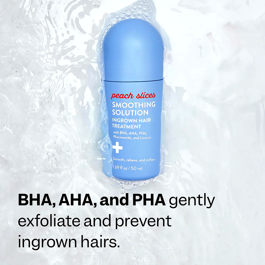 Peach Slices Smoothing Solution Ingrown Hair Treatment Roll-On 50ml — BHA, AHA, PHA, Niacinamide, Cica