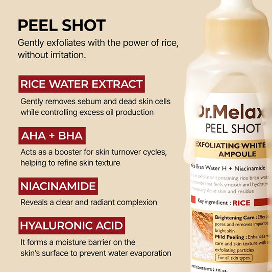 Dr. Melaxin Peel Shot Exfoliant White Rice Ampoule 80ml