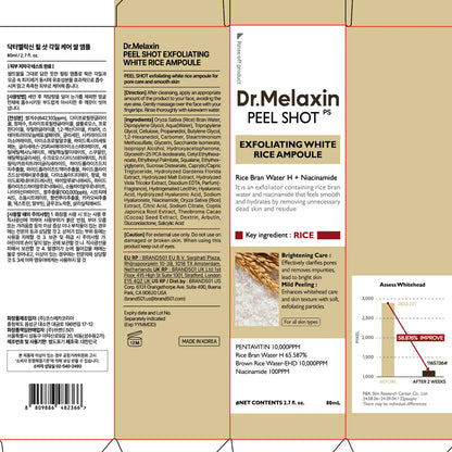 Dr. Melaxin Peel Shot Exfoliant White Rice Ampoule 80ml